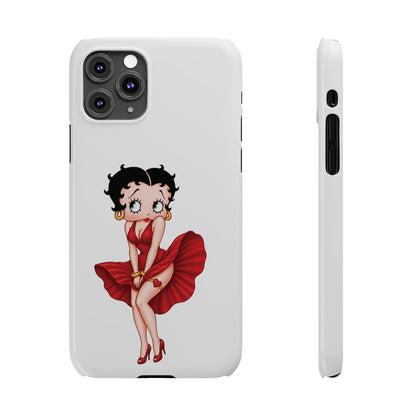Betty Boop Red Dress Slim iPhone Case — Retro Pin-Up Cartoon Phone Cover