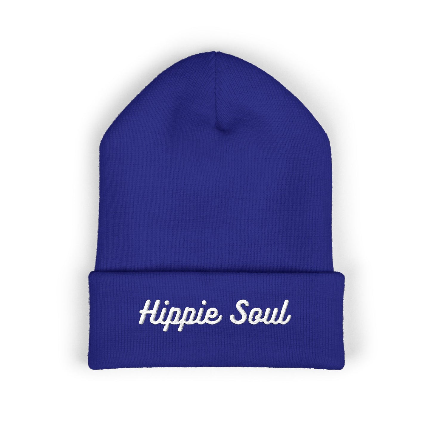 Hippie Soul Embroidered Beanie — Classic Cuffed Knit Hat