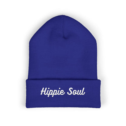 Hippie Soul Embroidered Beanie — Classic Cuffed Knit Hat