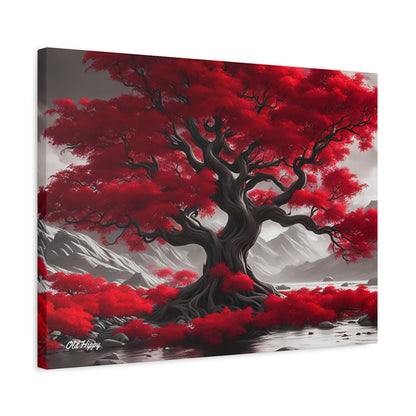 Flaming Red Tree Canvas Gallery Wrap