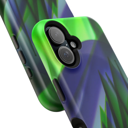 — Green Blue Abstract Wave Design Impact-Resistant Phone Case
