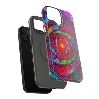 Protective Phone Case — Vibrant Abstract Mandala Impact-Resistant Design