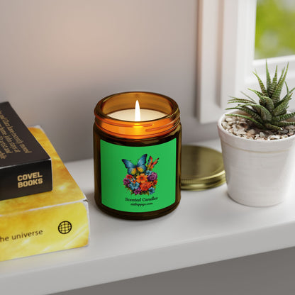 Scented Candle — Coconut Apricot Wax (4oz & 9oz) with Floral Butterfly Label