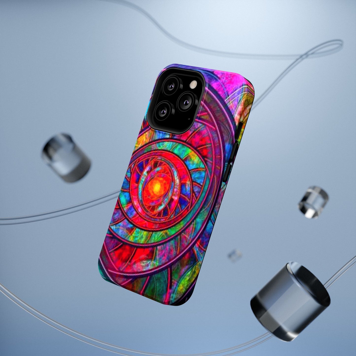 Protective Phone Case — Vibrant Abstract Mandala Impact-Resistant Design
