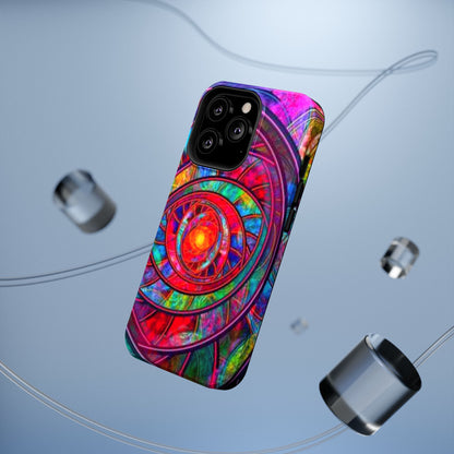 Protective Phone Case — Vibrant Abstract Mandala Impact-Resistant Design