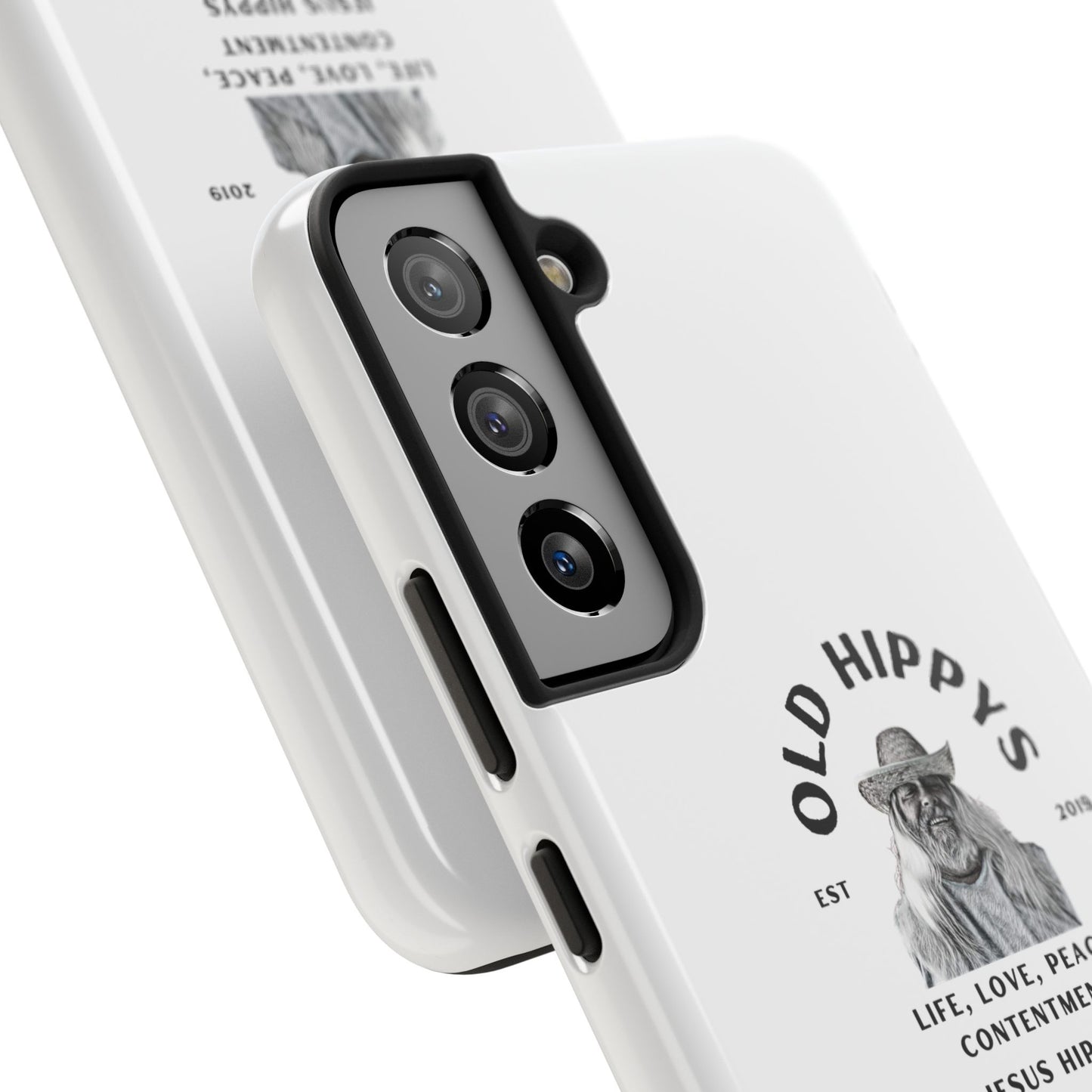 Old Hippys Phone Case — 'Life, Love, Peace, Contentment' Tough Protective Case