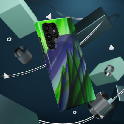 — Green Blue Abstract Wave Design Impact-Resistant Phone Case