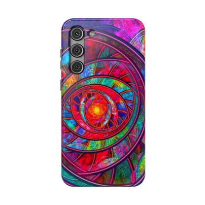 Protective Phone Case — Vibrant Abstract Mandala Impact-Resistant Design