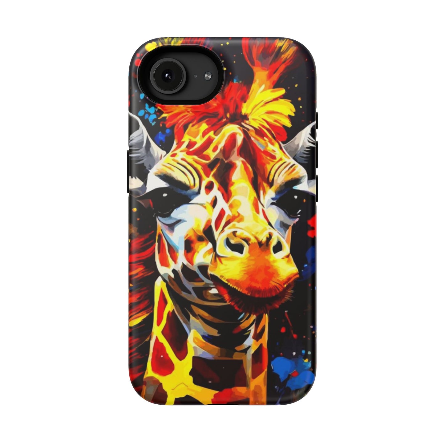 Funky Giraffe Art Impact-Resistant Phone Case —