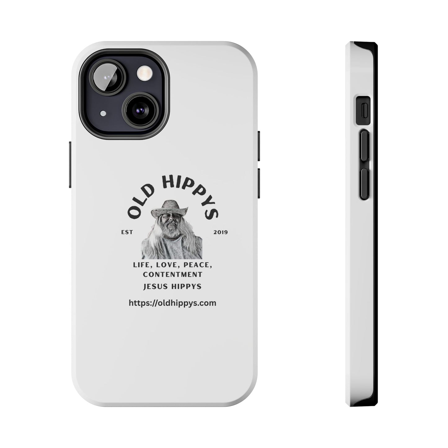 Old Hippys Phone Case — 'Life, Love, Peace, Contentment' Tough Protective Case