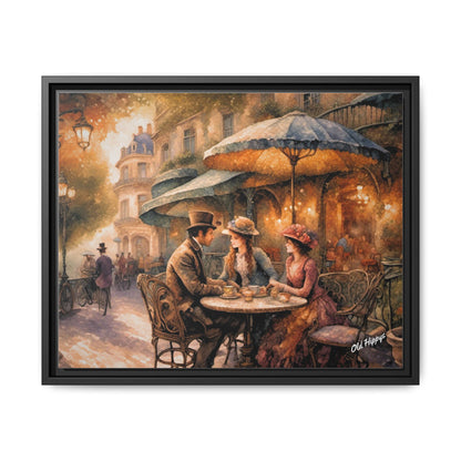 Paris Cafe Framed Canvas Wrap