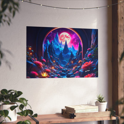 Moonlit Lotus Valley – Giclée Fine Art Print by Old Hippy