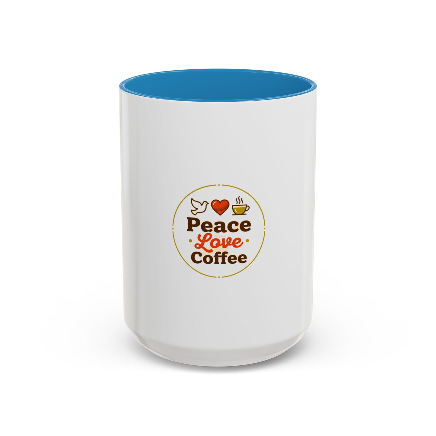 Peace Love Coffee Accent Mug - 11/15oz Ceramic Coffee Cup