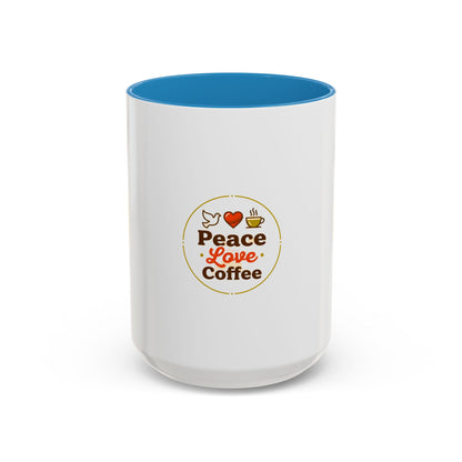 Peace Love Coffee Accent Mug - 11/15oz Ceramic Coffee Cup