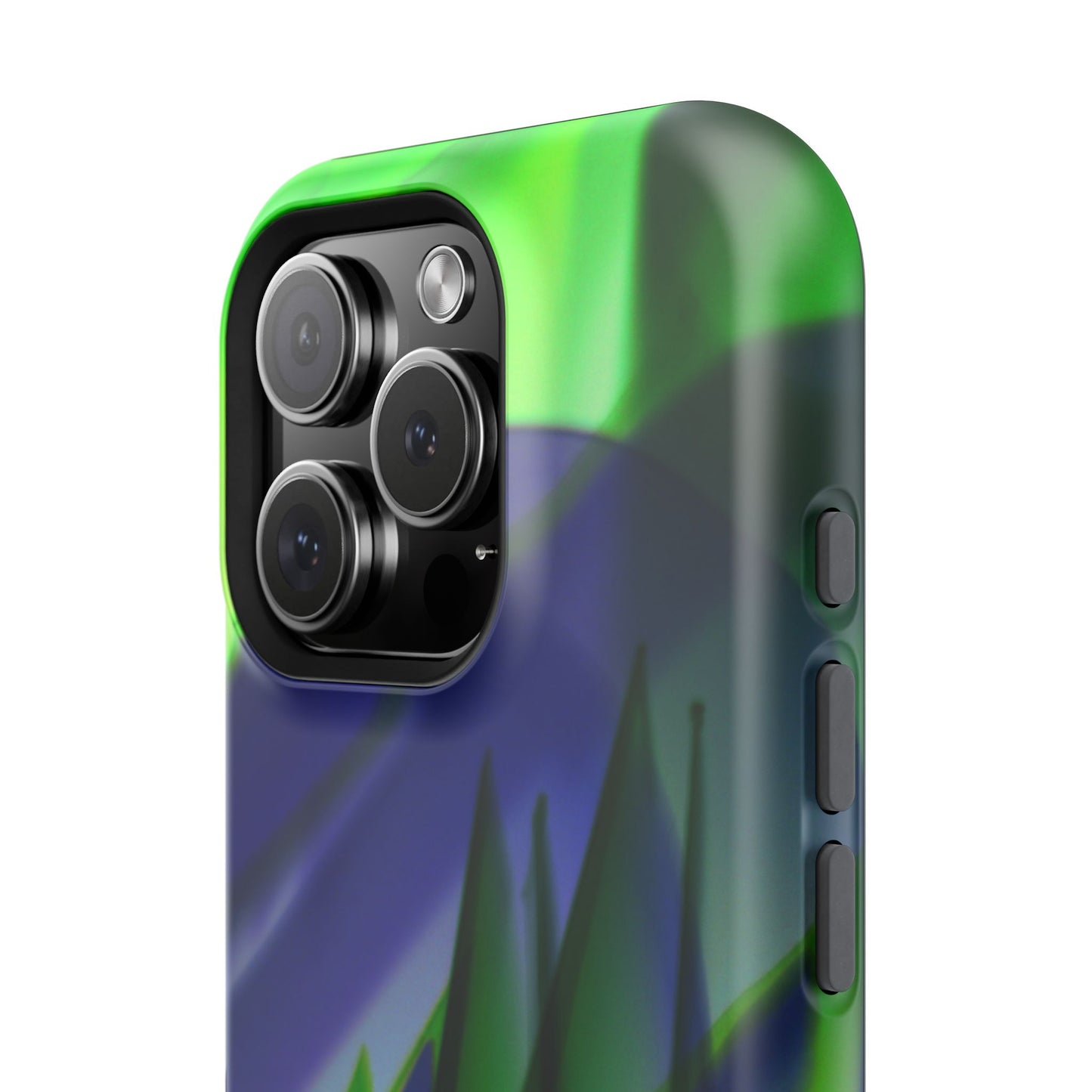 — Green Blue Abstract Wave Design Impact-Resistant Phone Case