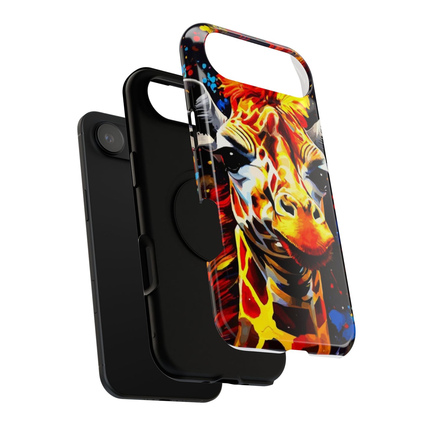 Funky Giraffe Art Impact-Resistant Phone Case —