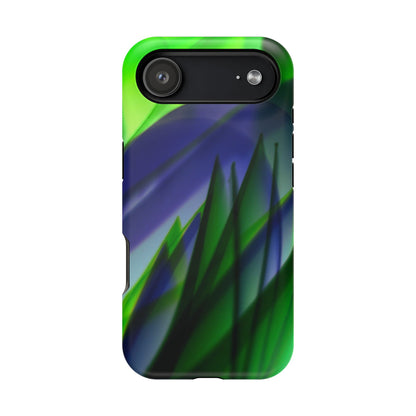— Green Blue Abstract Wave Design Impact-Resistant Phone Case