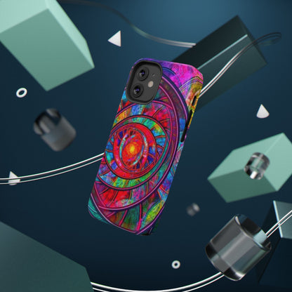 Protective Phone Case — Vibrant Abstract Mandala Impact-Resistant Design
