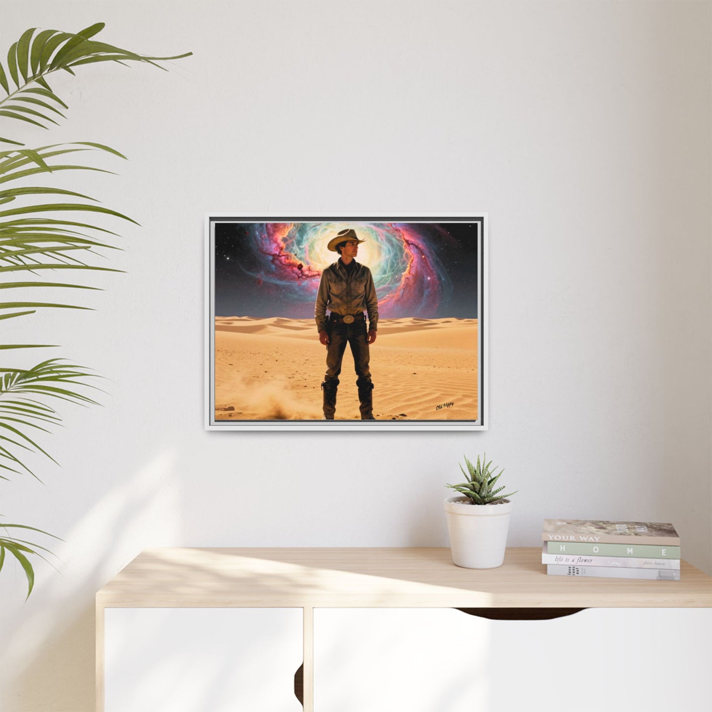 Stardust Wrangler- Framed Canvas AI Art by Old Hippy