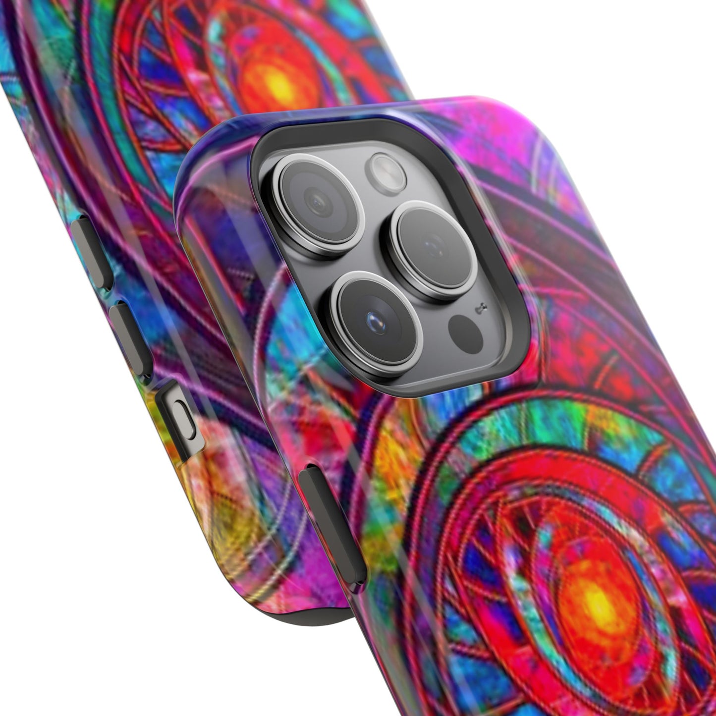 Protective Phone Case — Vibrant Abstract Mandala Impact-Resistant Design