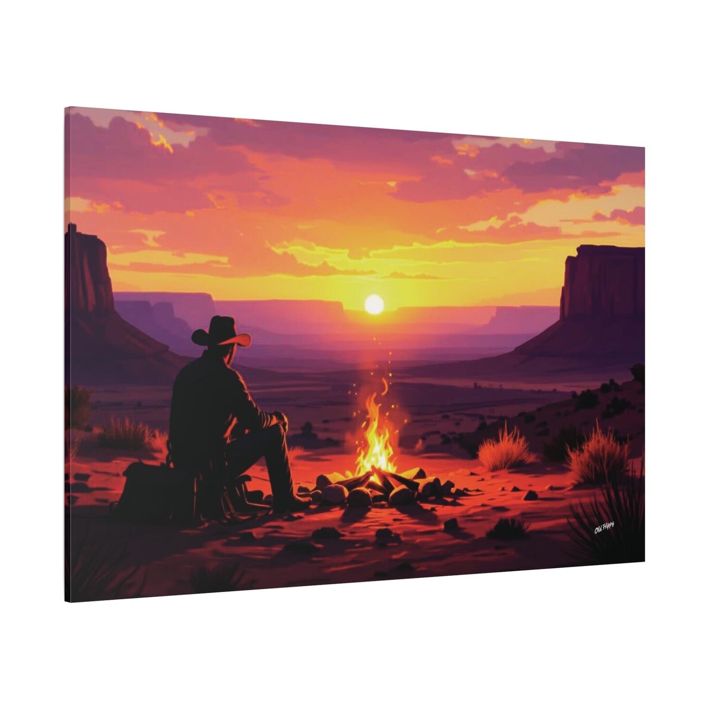 Twilight on the Range AI Canvas by Old Hippy