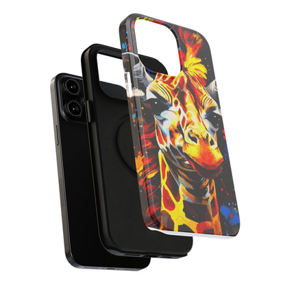 Funky Giraffe Art Impact-Resistant Phone Case —