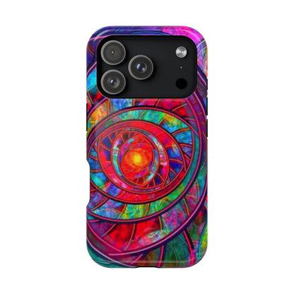 Protective Phone Case — Vibrant Abstract Mandala Impact-Resistant Design