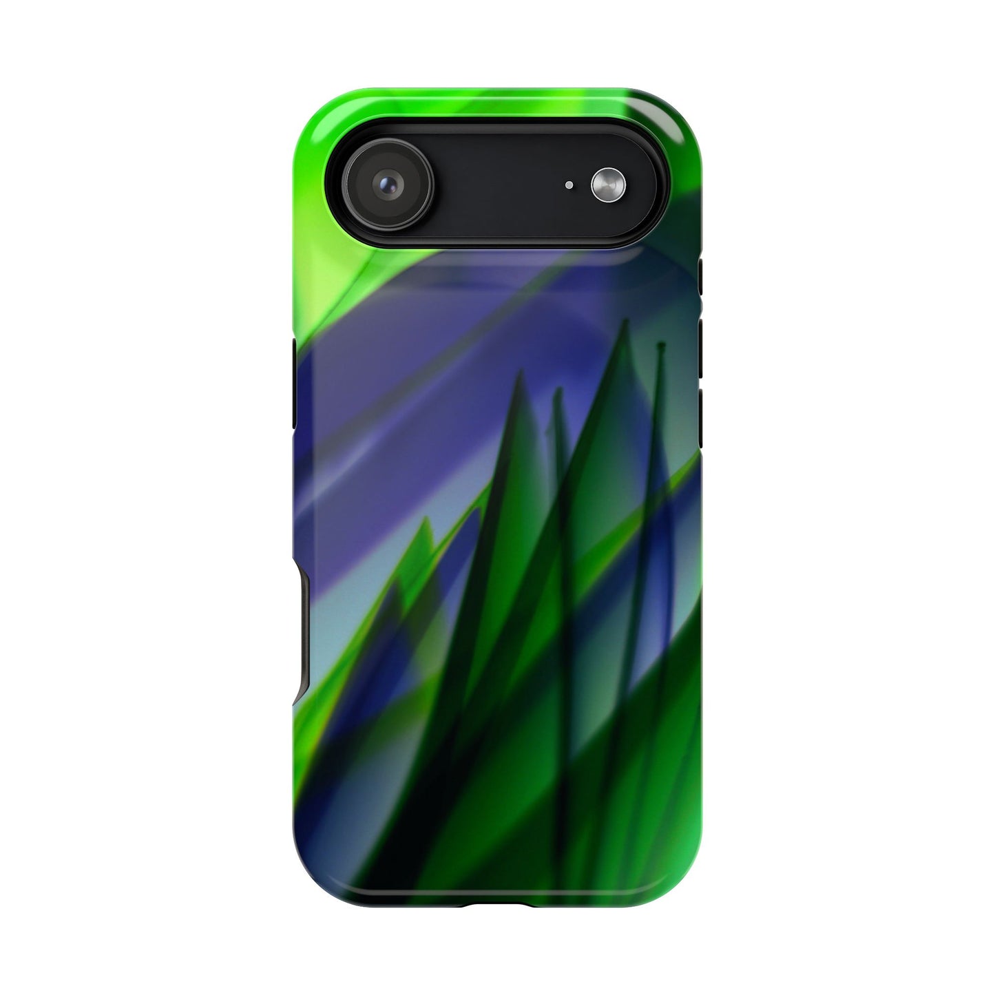 — Green Blue Abstract Wave Design Impact-Resistant Phone Case
