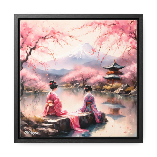 Geisha Tea Ceremony Framed Canvas Wrap