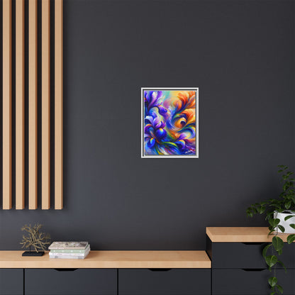 Iris Symphony #1 Wood Framed Matte Canvas