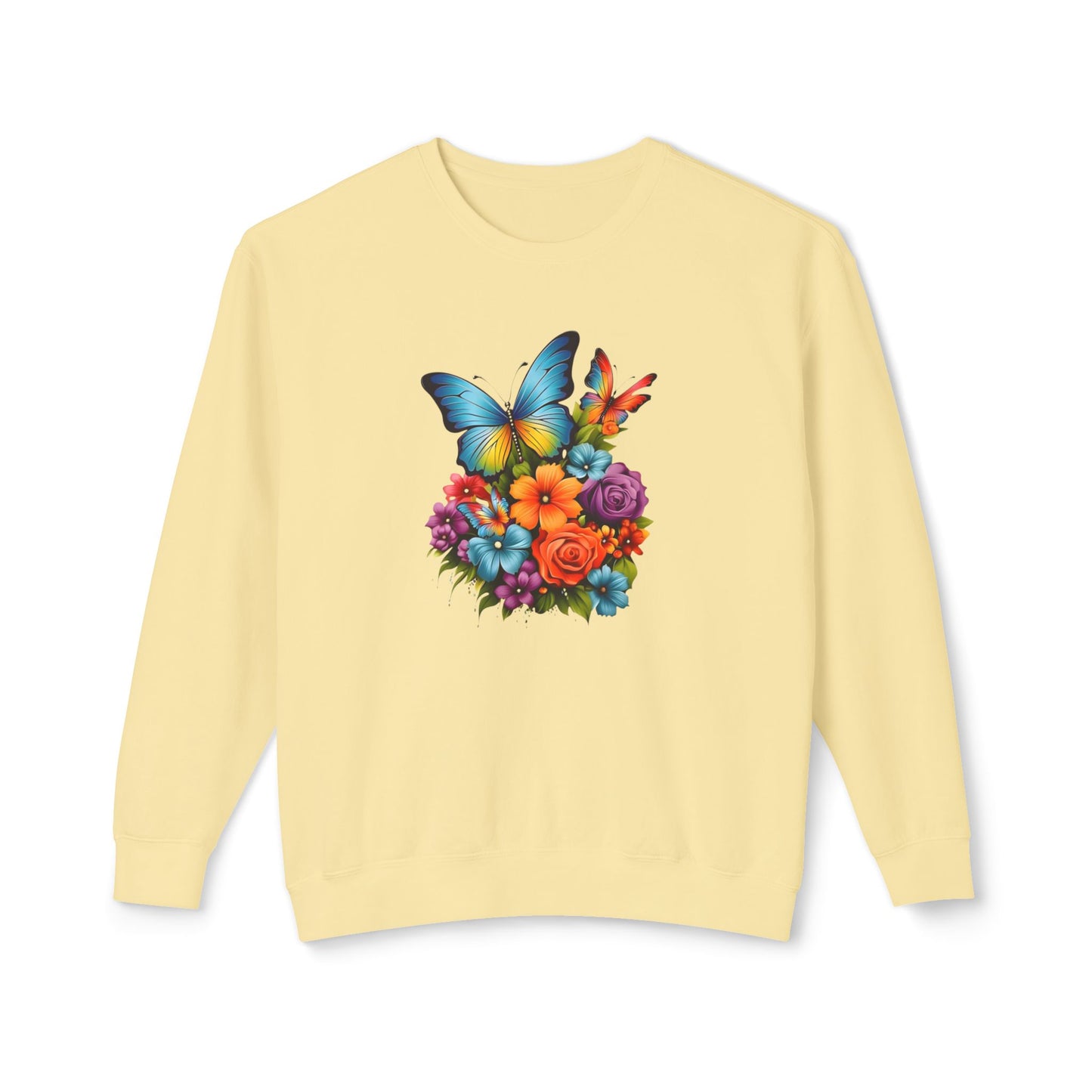 Butterfly Floral Crewneck Sweatshirt