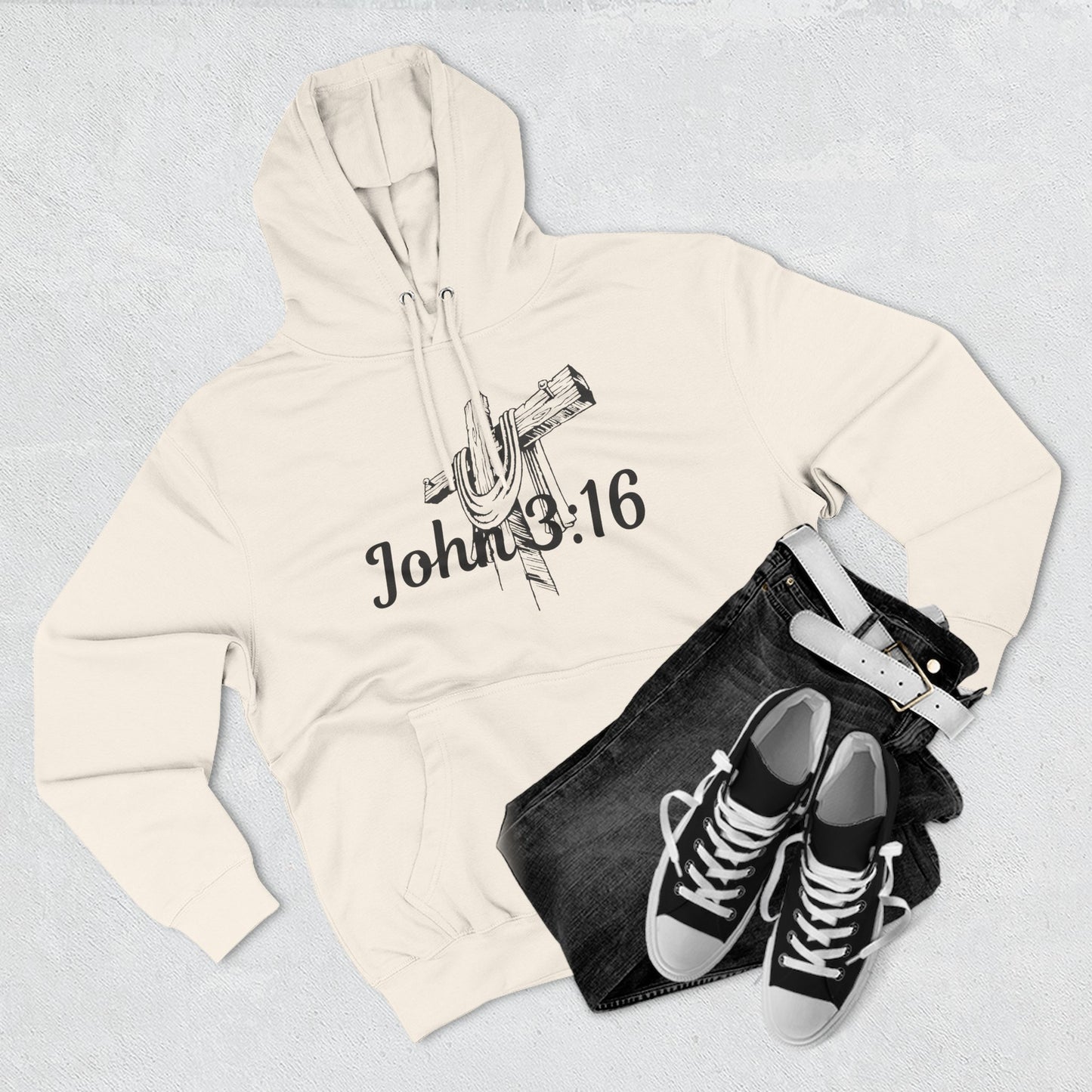 John 3:16 Cross Hoodie - Christian Faith Pullover