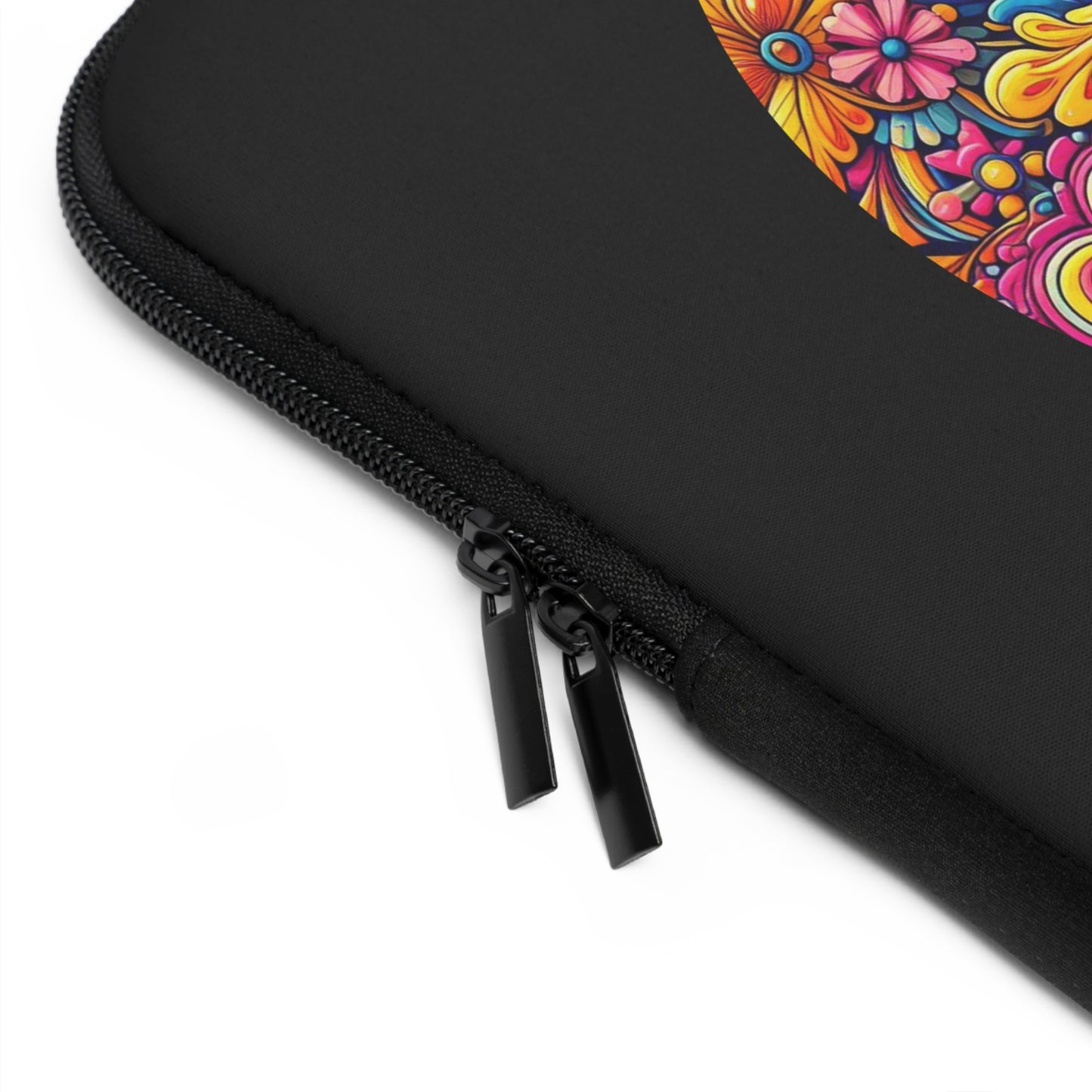 Laptop Sleeve — Colorful Retro "All You Need Is Love" Floral Design