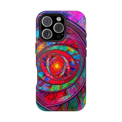 Protective Phone Case — Vibrant Abstract Mandala Impact-Resistant Design