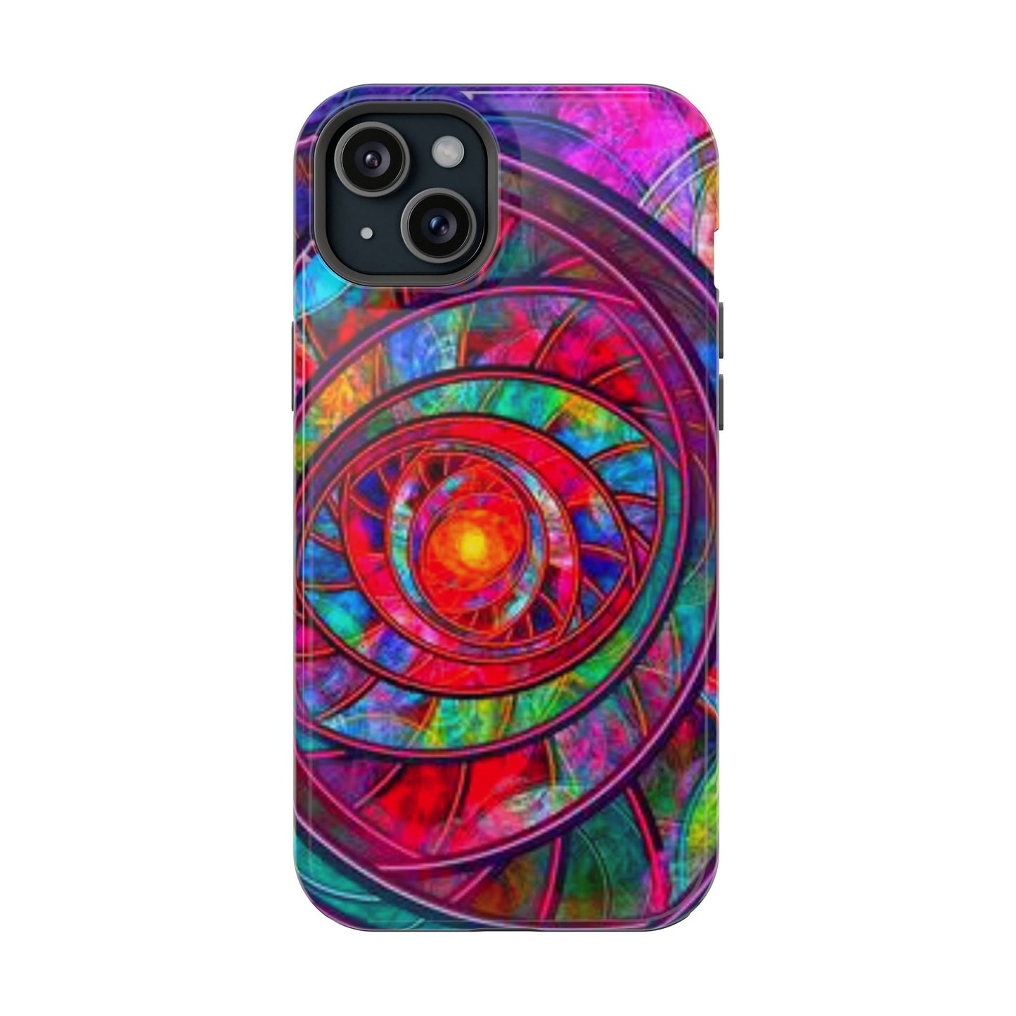 Protective Phone Case — Vibrant Abstract Mandala Impact-Resistant Design