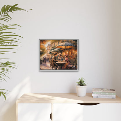 Paris Cafe Framed Canvas Wrap