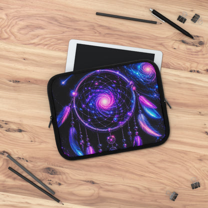 Cosmic Dreamcatcher Laptop Sleeve — Neon Boho Protective Case