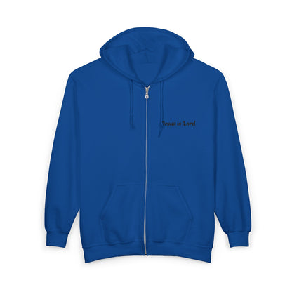 Jesus Is Lord Full-Zip Hoodie — John 3:16 Cross