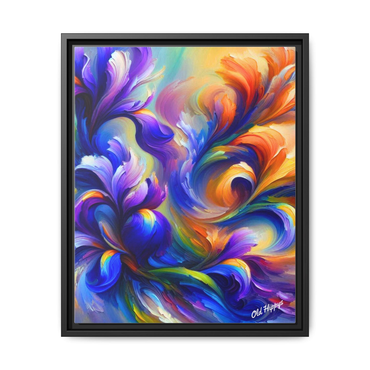 Iris Symphony #1 Wood Framed Matte Canvas