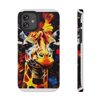 Funky Giraffe Art Impact-Resistant Phone Case —