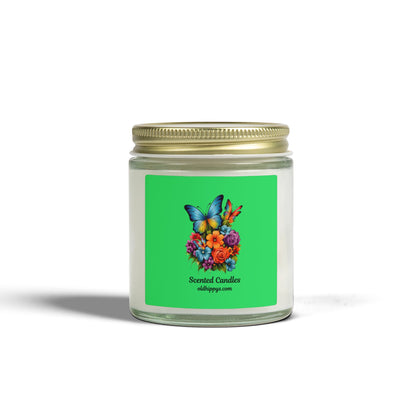 Scented Candle — Coconut Apricot Wax (4oz & 9oz) with Floral Butterfly Label