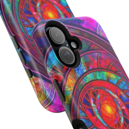 Protective Phone Case — Vibrant Abstract Mandala Impact-Resistant Design
