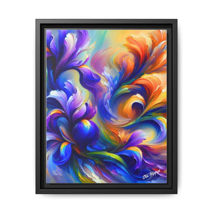 Iris Symphony #1 Wood Framed Matte Canvas