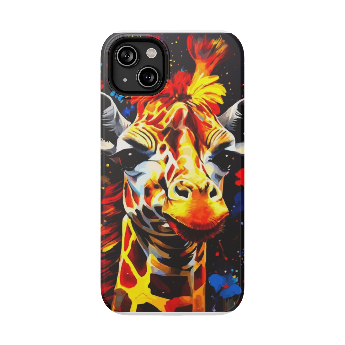 Funky Giraffe Art Impact-Resistant Phone Case —