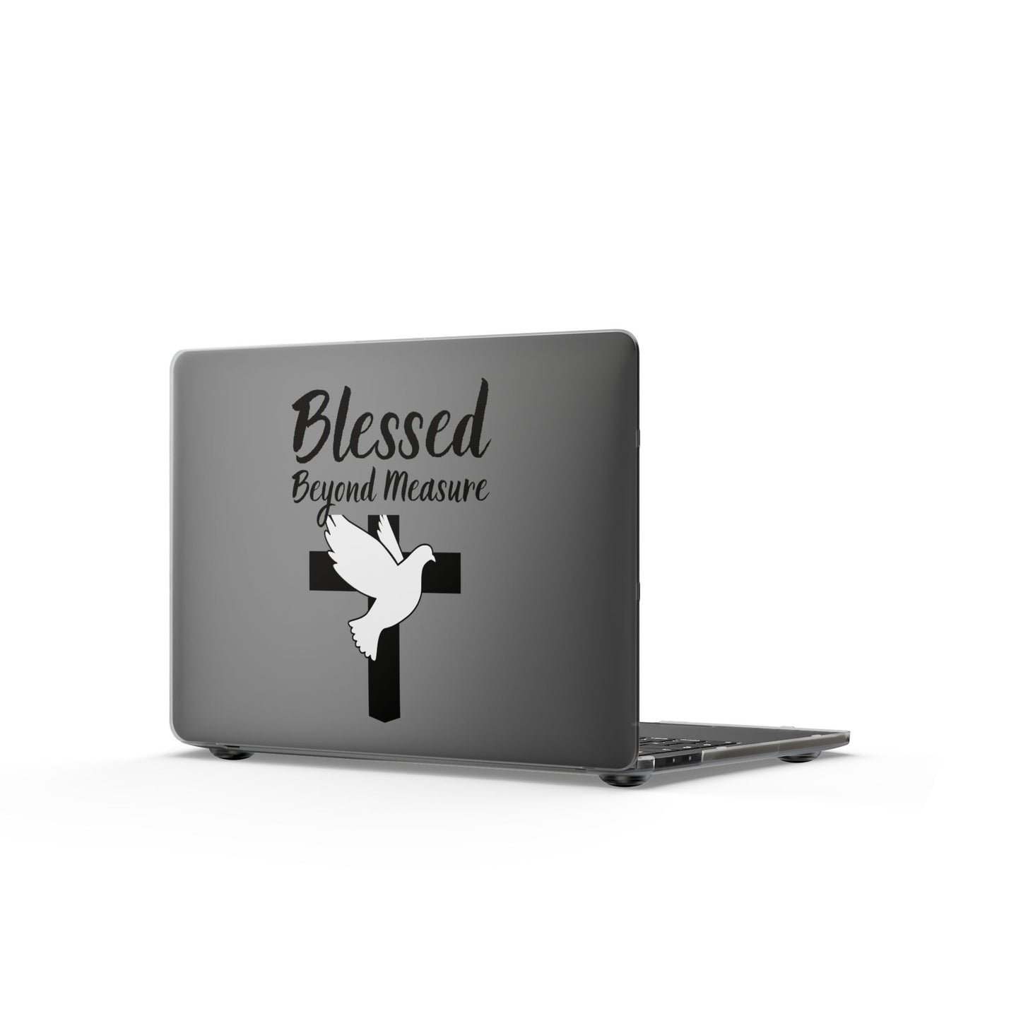 Blessed Beyond Measure Matte MacBook Case – Dove & Cross Religious Laptop Cover