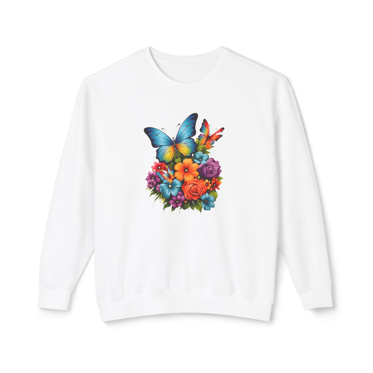 Butterfly Floral Crewneck Sweatshirt