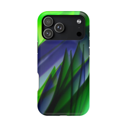 — Green Blue Abstract Wave Design Impact-Resistant Phone Case