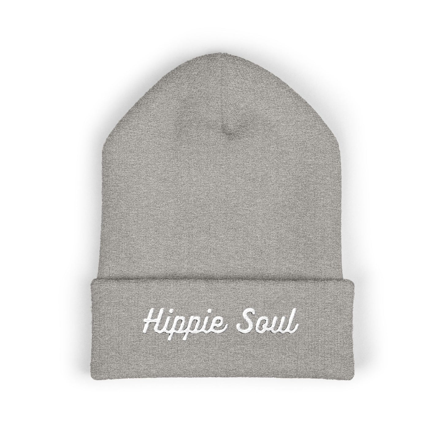 Hippie Soul Embroidered Beanie — Classic Cuffed Knit Hat
