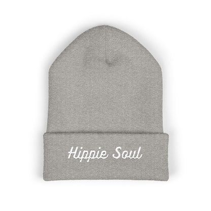 Hippie Soul Embroidered Beanie — Classic Cuffed Knit Hat