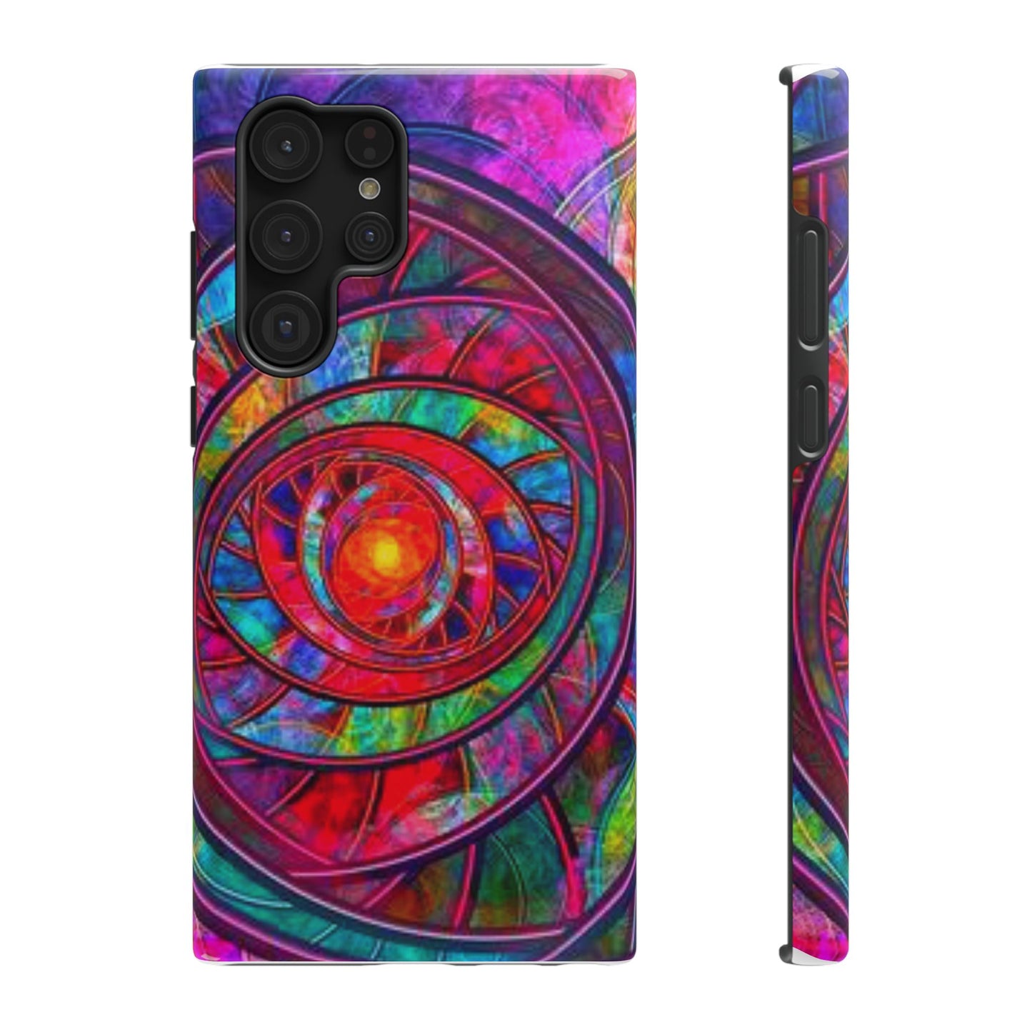 Protective Phone Case — Vibrant Abstract Mandala Impact-Resistant Design